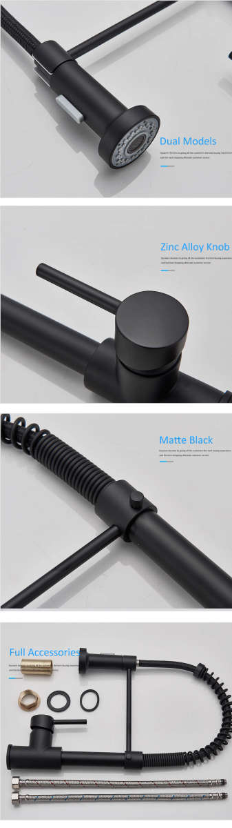High Quality Matt Black Kitchen Pull Out Sink Faucet, Tap, Mixer - IN STOCK