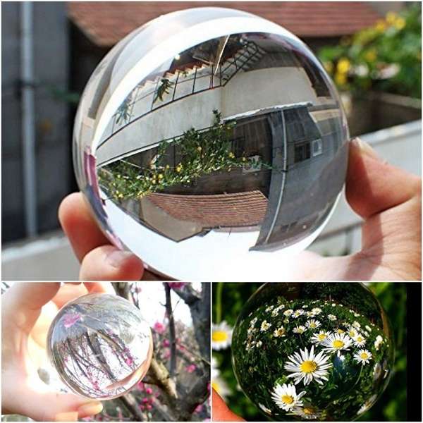 New 50/100/120/150mm K9 Crystal Photography Lens Ball Photo Prop Background Deco