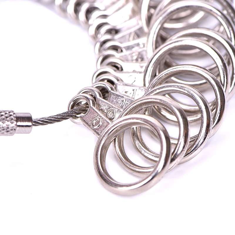 Aluminium Ring Sizer Mandrel Finger Sizing Measuring Stick and Stainless Iron Ring Sizer Guage Set J