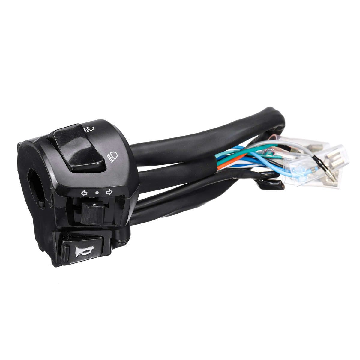 12V Motorcycle 7/8 Handlebar Horn Turn Signal Headlight Electrical Start Switch Double Throttle"...