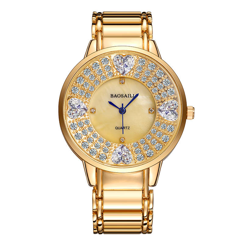 BAOSAILI BSL1036 Shining Ladies Wrist Watch Heart Imitation Diamond Quar