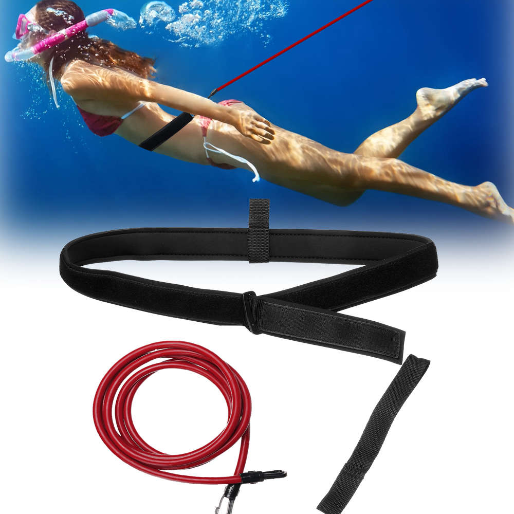 3/4x5x9m Red Swimming Resistance Bands Swim  Training Belts Harness Static Swimming Exercise with St