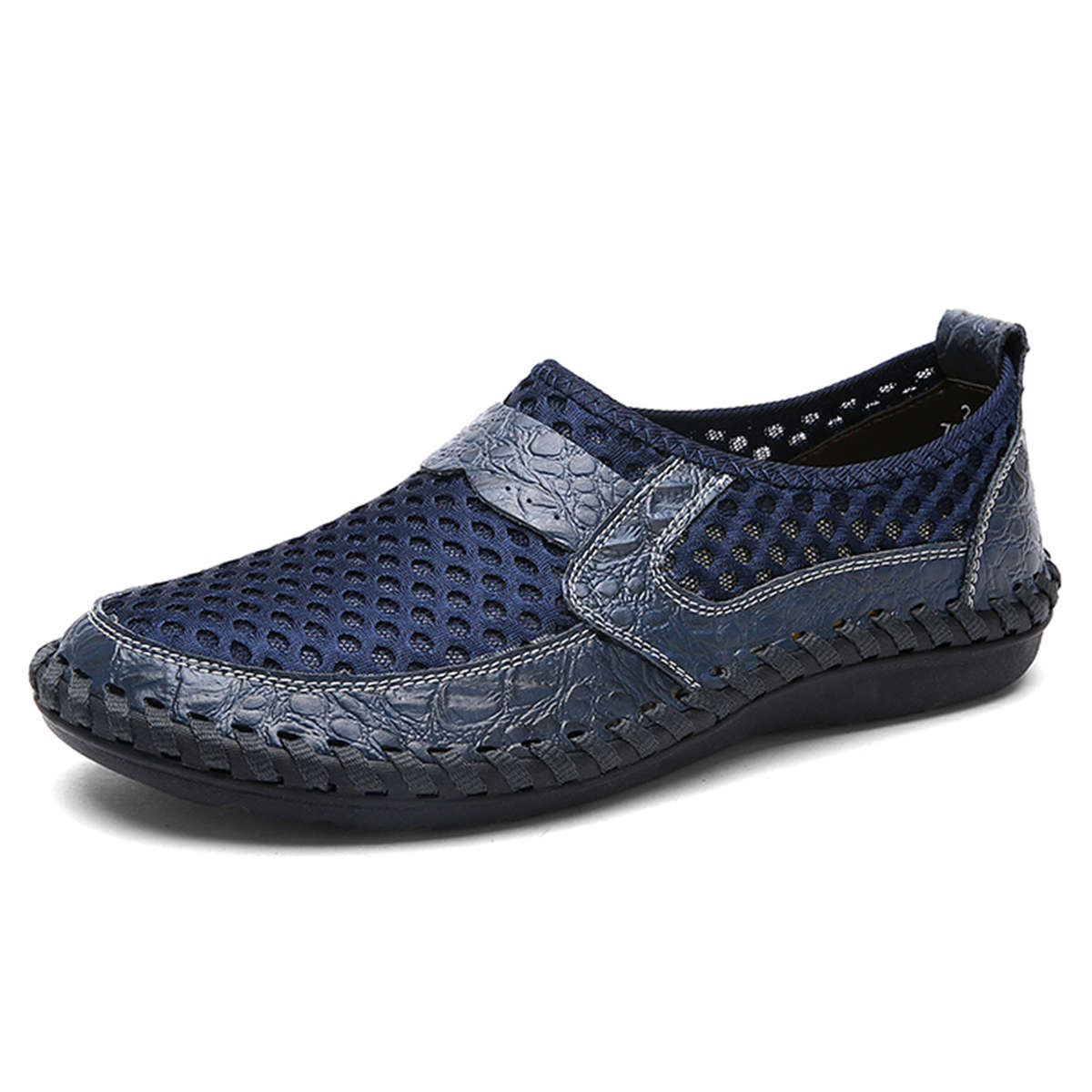 Menico Big Size Men Hand Stitching Breathable Honeycomb Mesh Loafers Flats