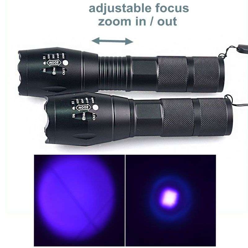 YT-E17UV UV LED 395nM 5W Power Aluminum Zoom Ultraviolet Flashlight