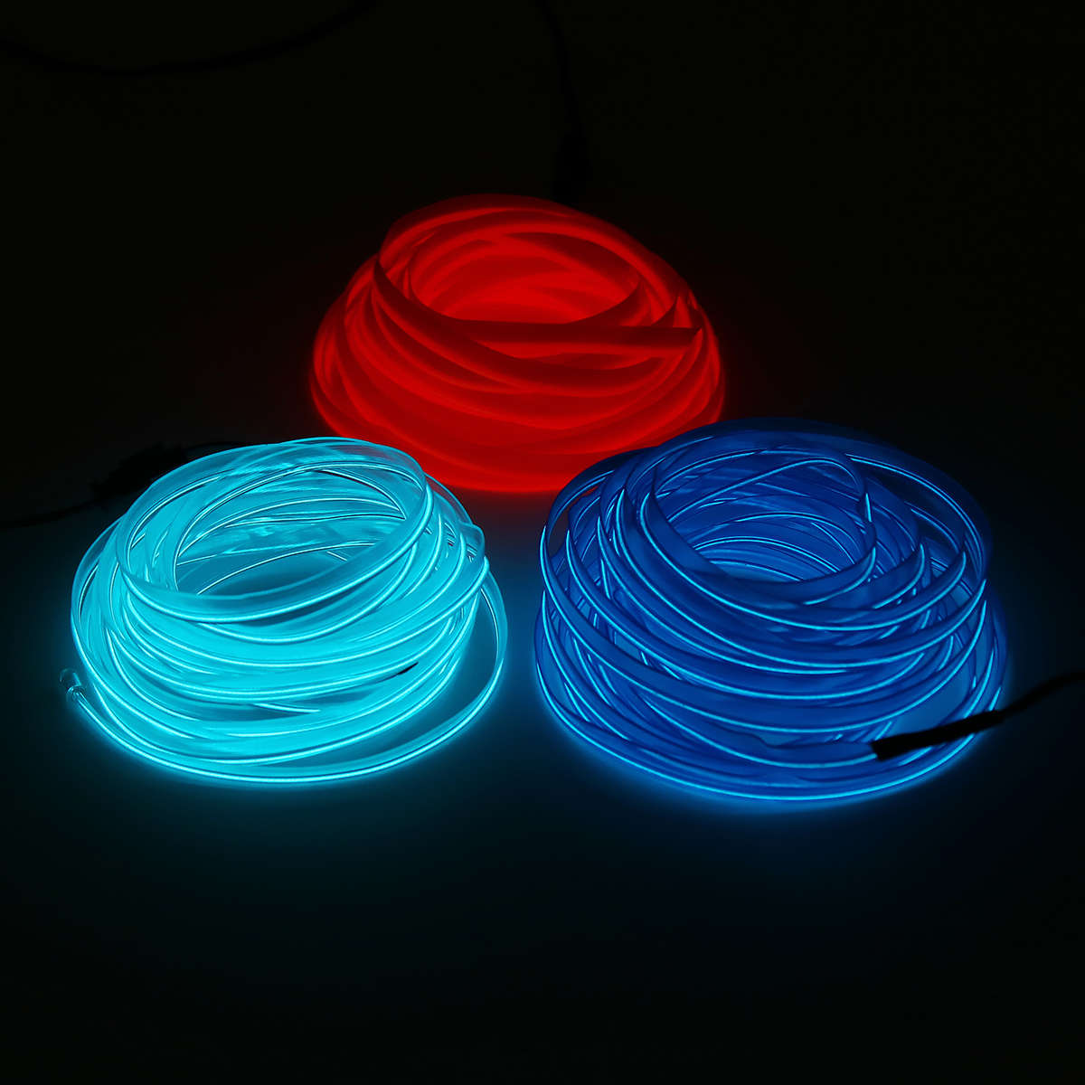 DC12V LED Car Interior Atmosphere Glow EL Wire Neon Strip Light Rope Tub