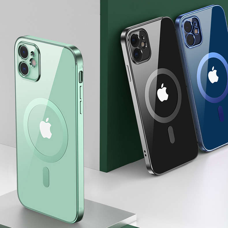 Bakeey for iPhone 12 Case Magnetic Adsorption Magsafe Plating with Lens Protect