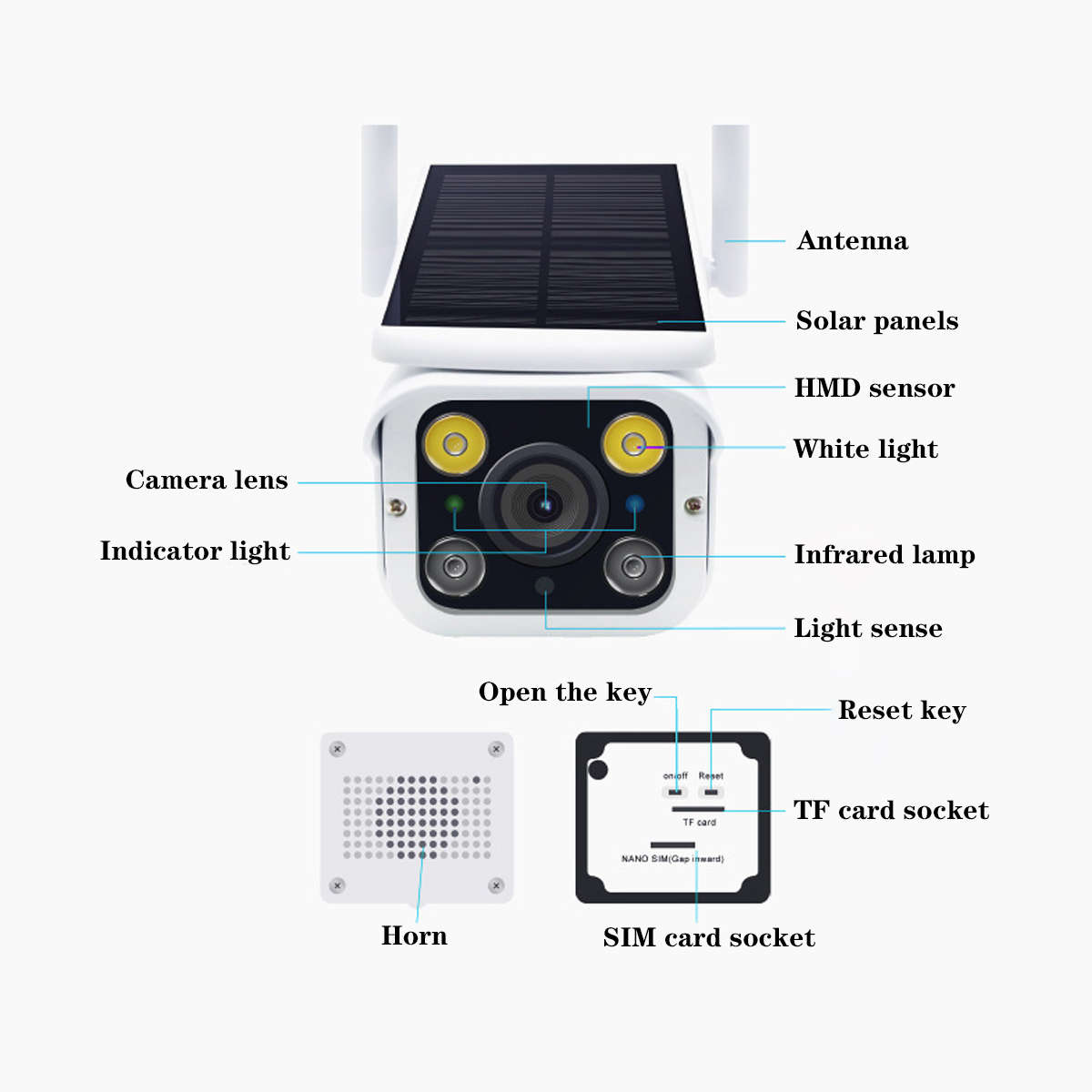 HD 4G Sim Card Security Network  Intelligent Camera Outdoor Household Solar Wireless Monitor Camera