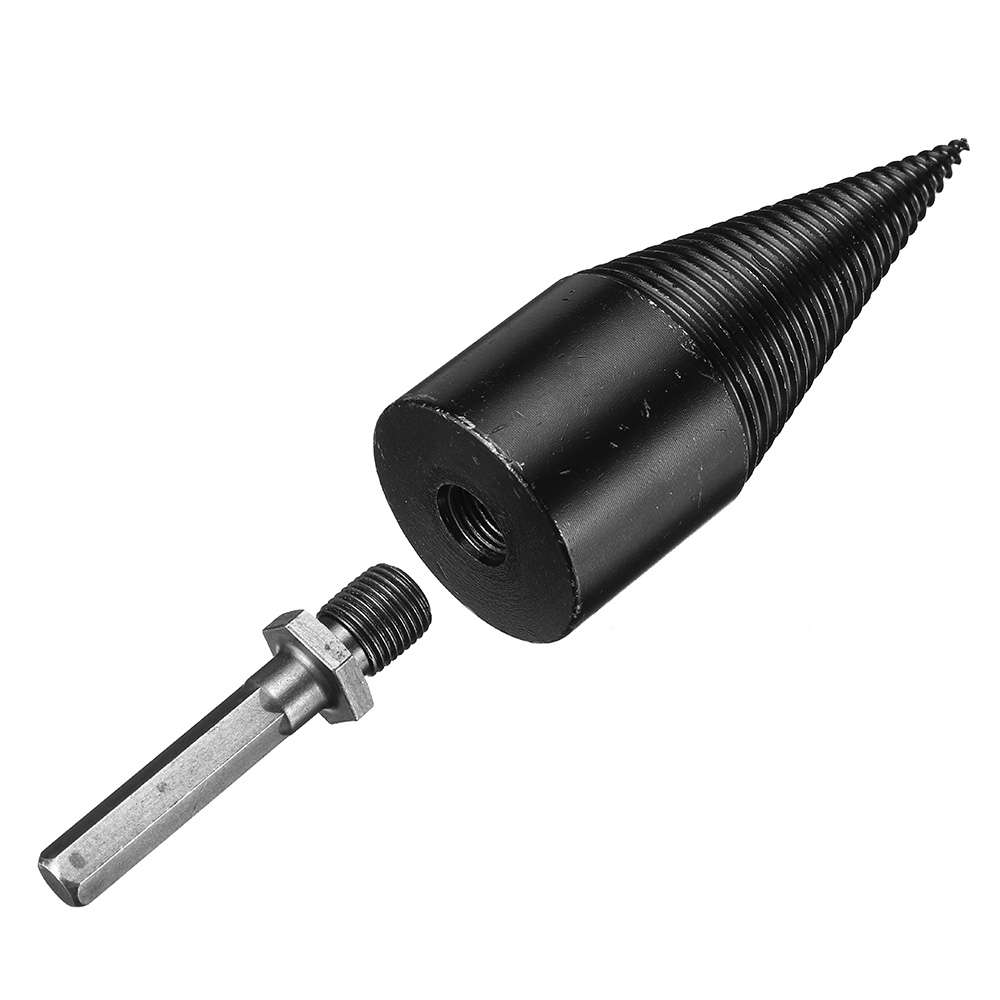 1Pc 42mm HSS Round/Square/Hexagonal Shank Firewood Drill Bit Splitter Wood Split Cone Drill Bit For