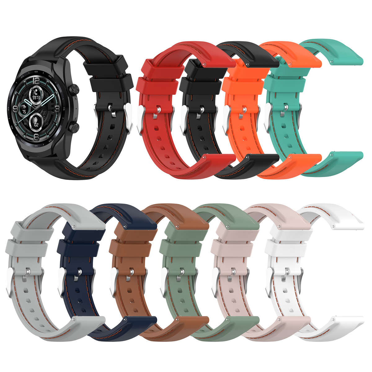 22mm Soft Silicone Watch Strap Band Replacement Sport Bracelet Watchband For Ti