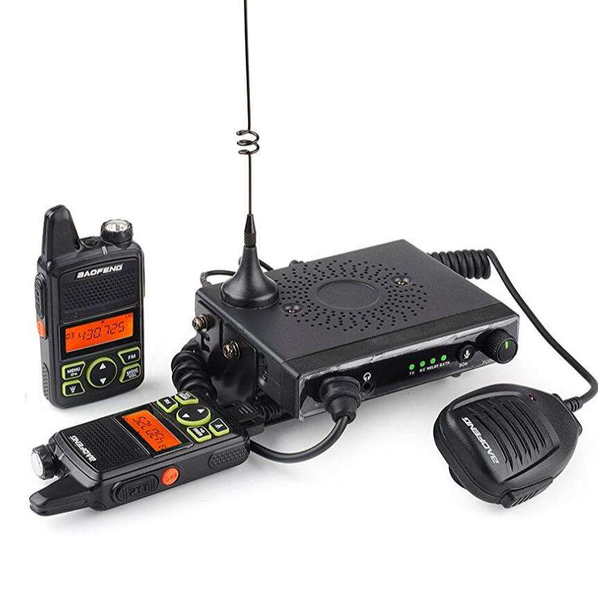 New BAOFENG T1 Car Mobile Transceiver 15W UHF 400-470mhz With 2 Pcs Portable Wal