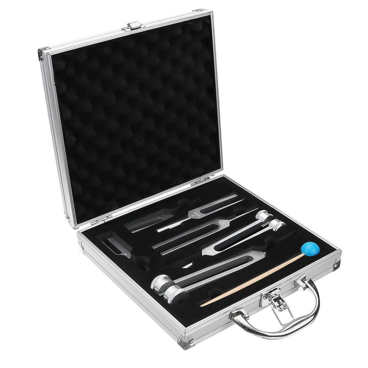 6Pcs Aluminum 128-4096Hz Tuning Fork Tools Kit Healing Sound Vibration Therapy w/ Mallet