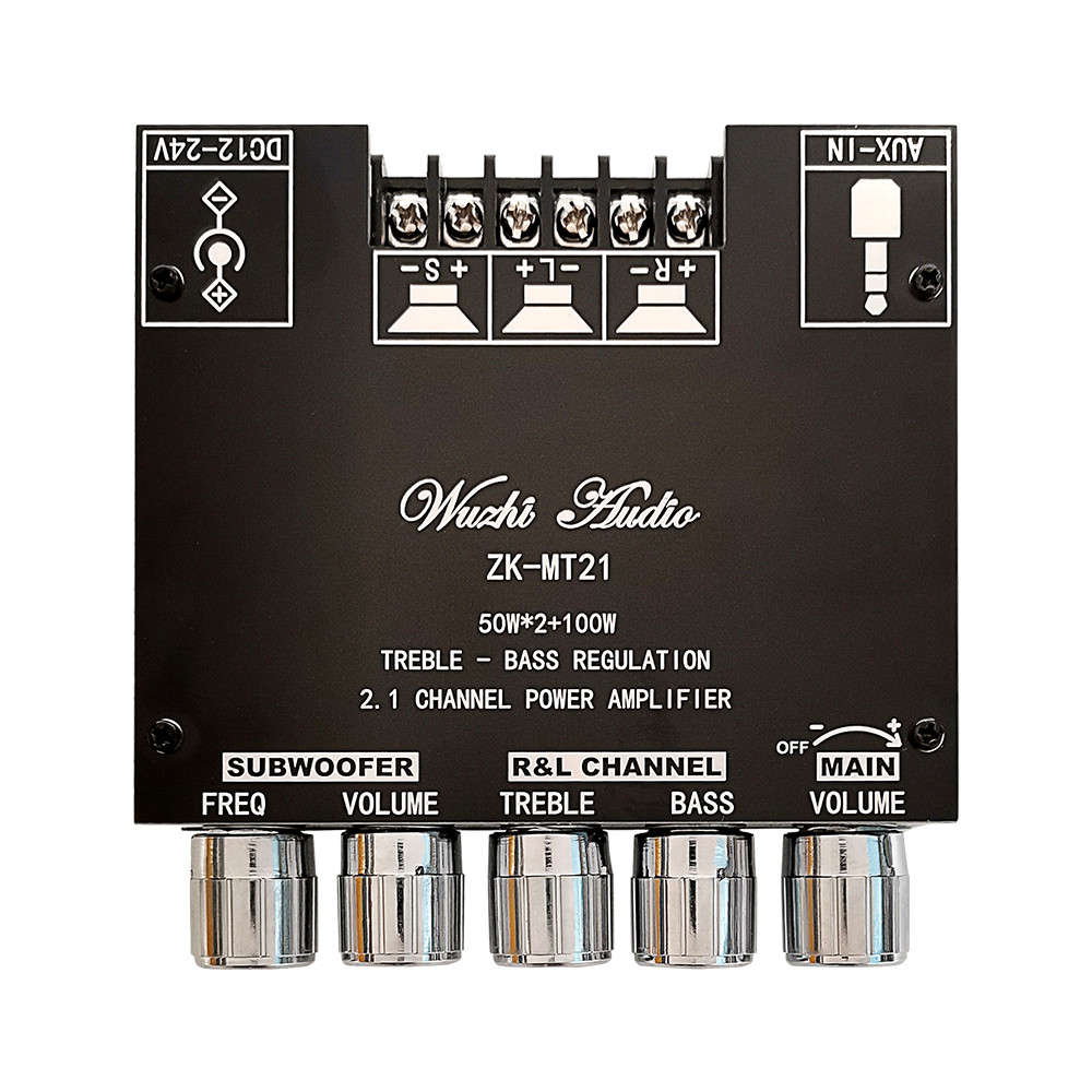 ZK-MT21 bluetooth 5.0 Subwoofer Amplifier Board 50WX2+100W 2.1 Channel Power Au
