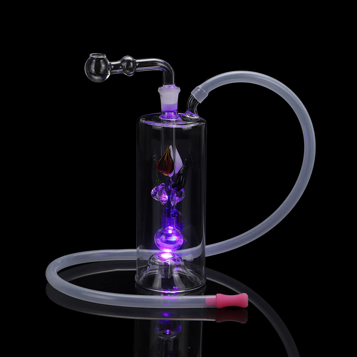 5.5 Inch LED Light Clear Tobaaco Water Glass Pipe Glass Pipes Bottle