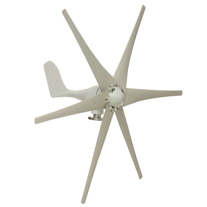 800W Peak 6 Blades 12V/24V/48V Horizontal Wind Turbine Generator Residential Home Wind Power Generat