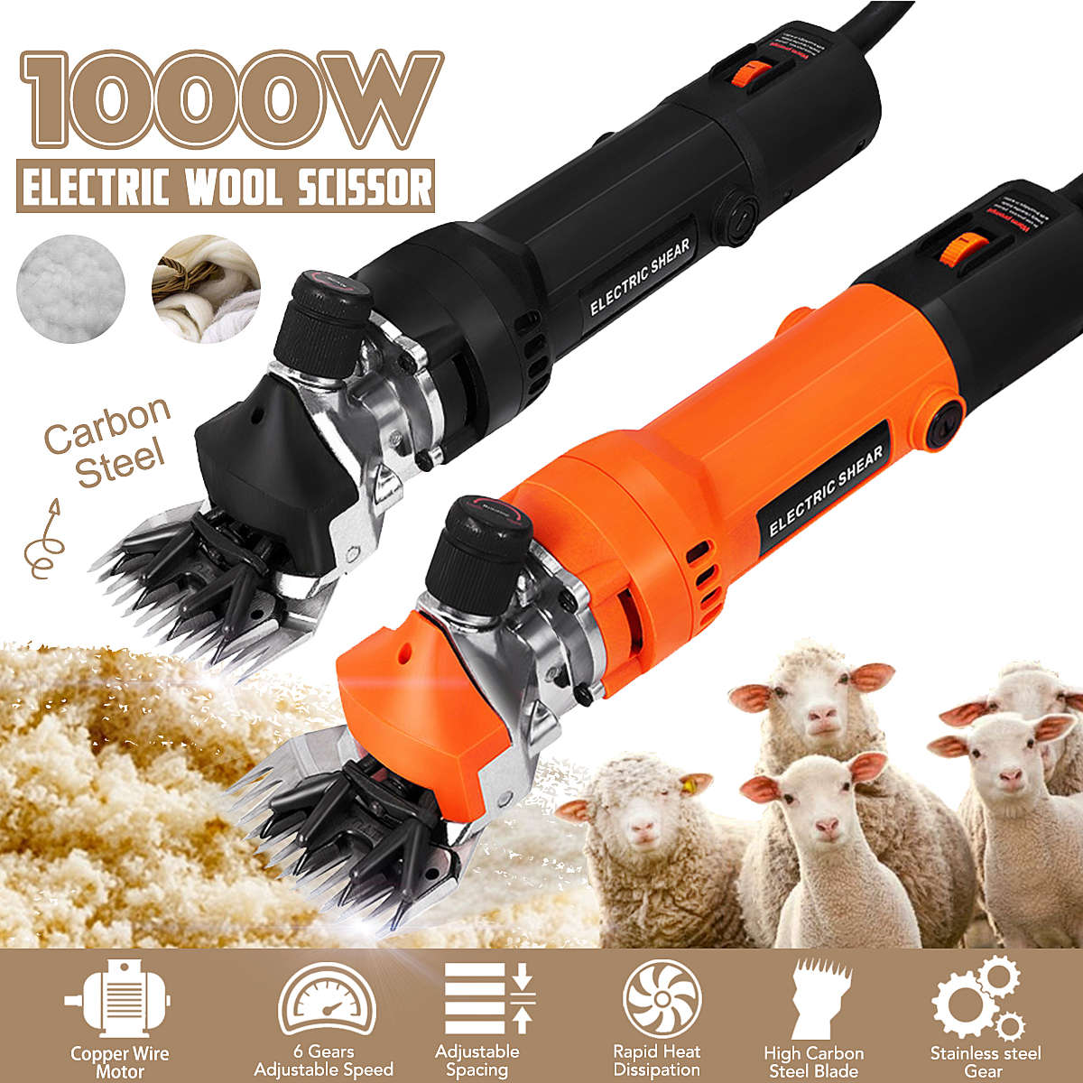 HILDA 220V 1000W Electric Sheep Shearing Clipper Scissors Shears | FREE SHIPPING