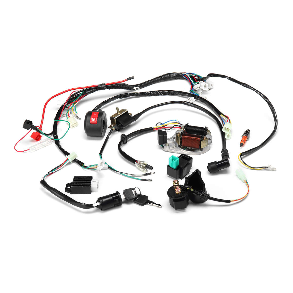 50cc 70cc 90cc 110cc Ignition Wiring Harness Kit Assembly ATV Quad