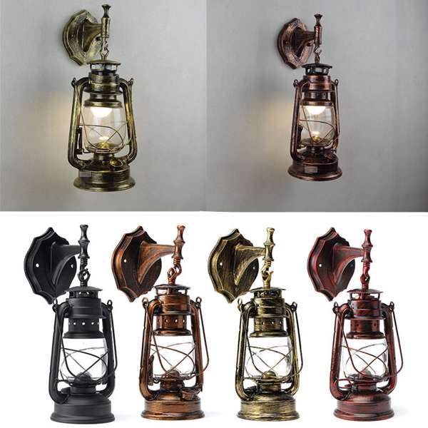 Retro Antique Vintage Exterior Lantern Wall Lamp Bar Cafe Sconce Lightin