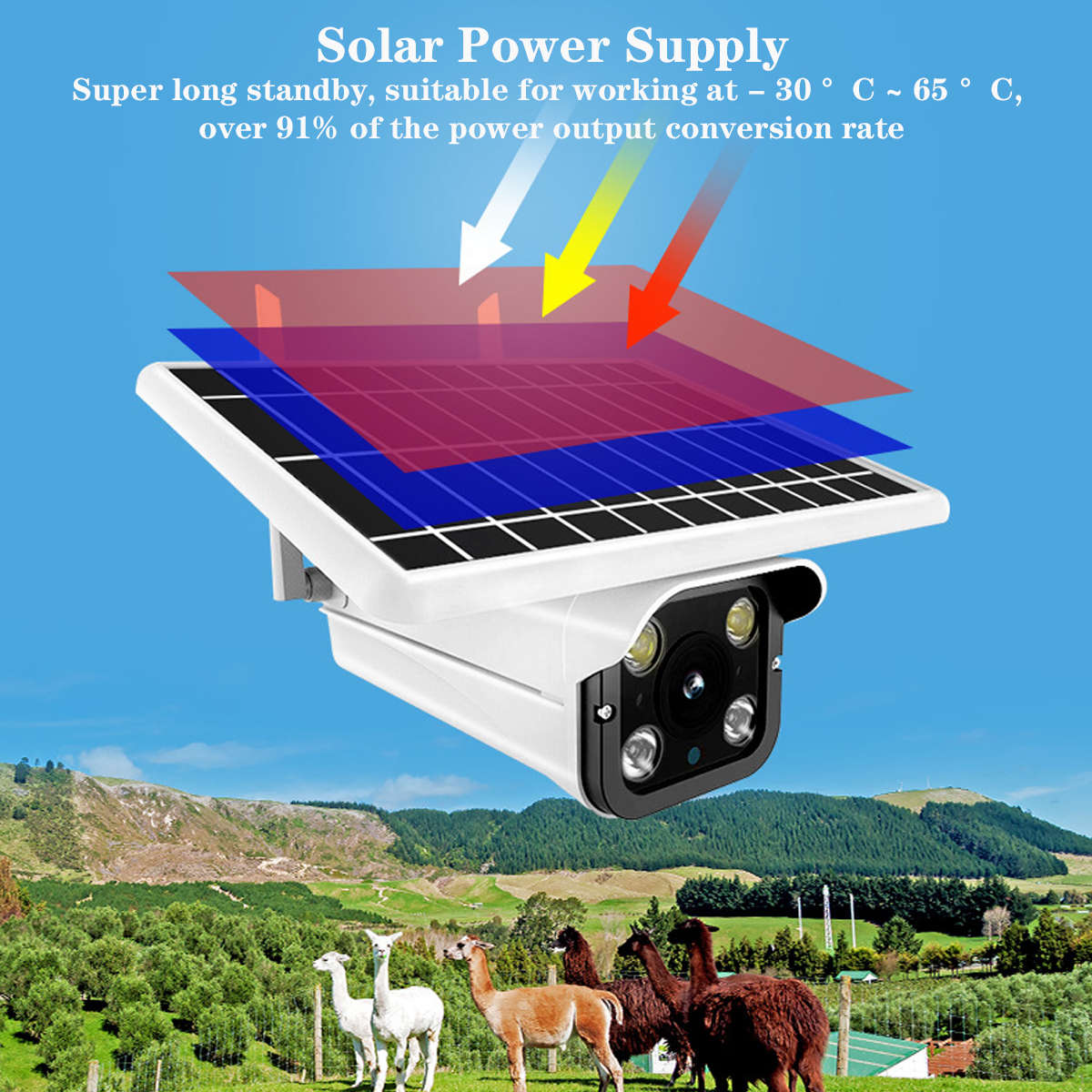 HD 4G Sim Card Security Network  Intelligent Camera Outdoor Household Solar Wireless Monitor Camera