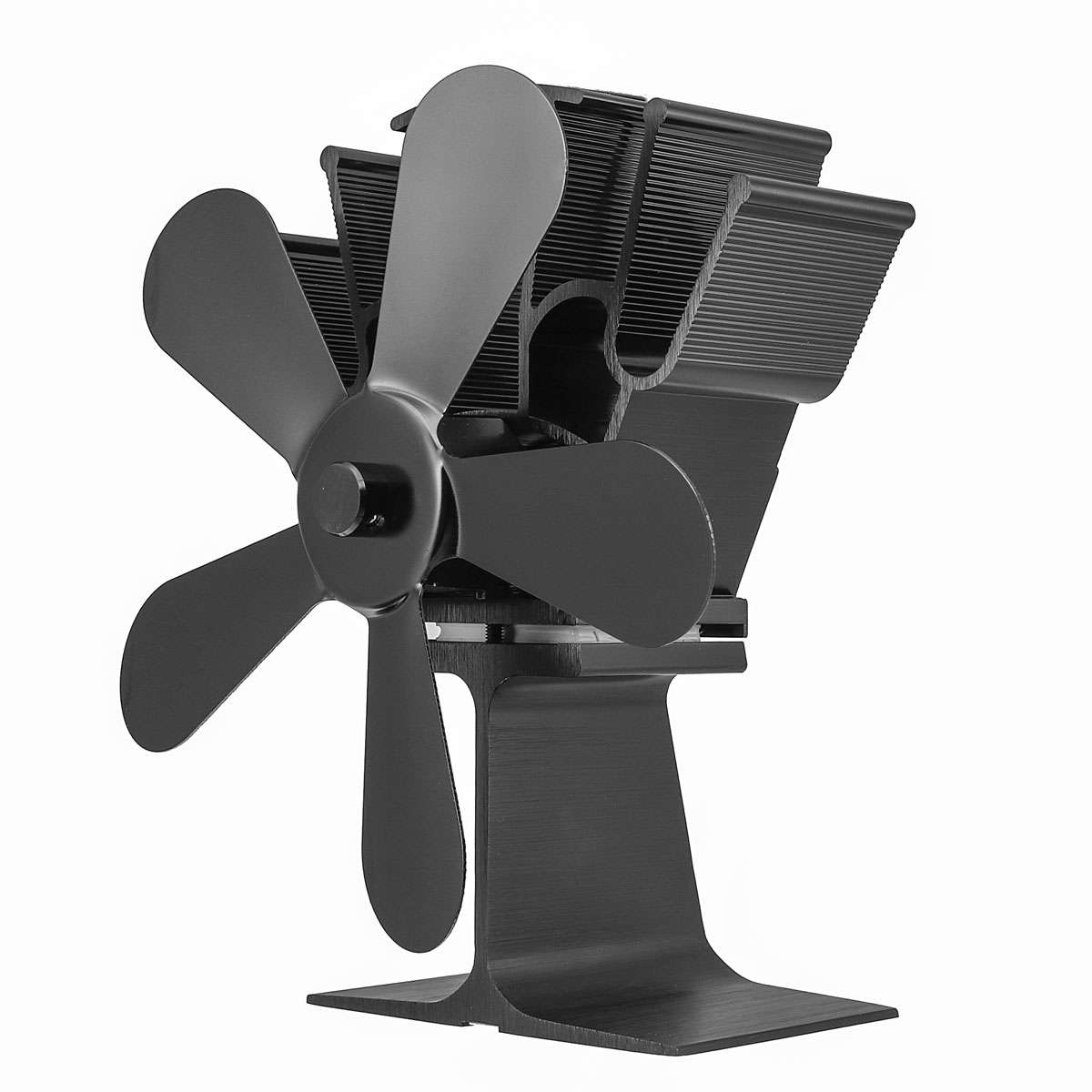 New 5 Blade Heat Self-Powered Stove Fan Wood Log Quiet Burner Fireplace Ecofan