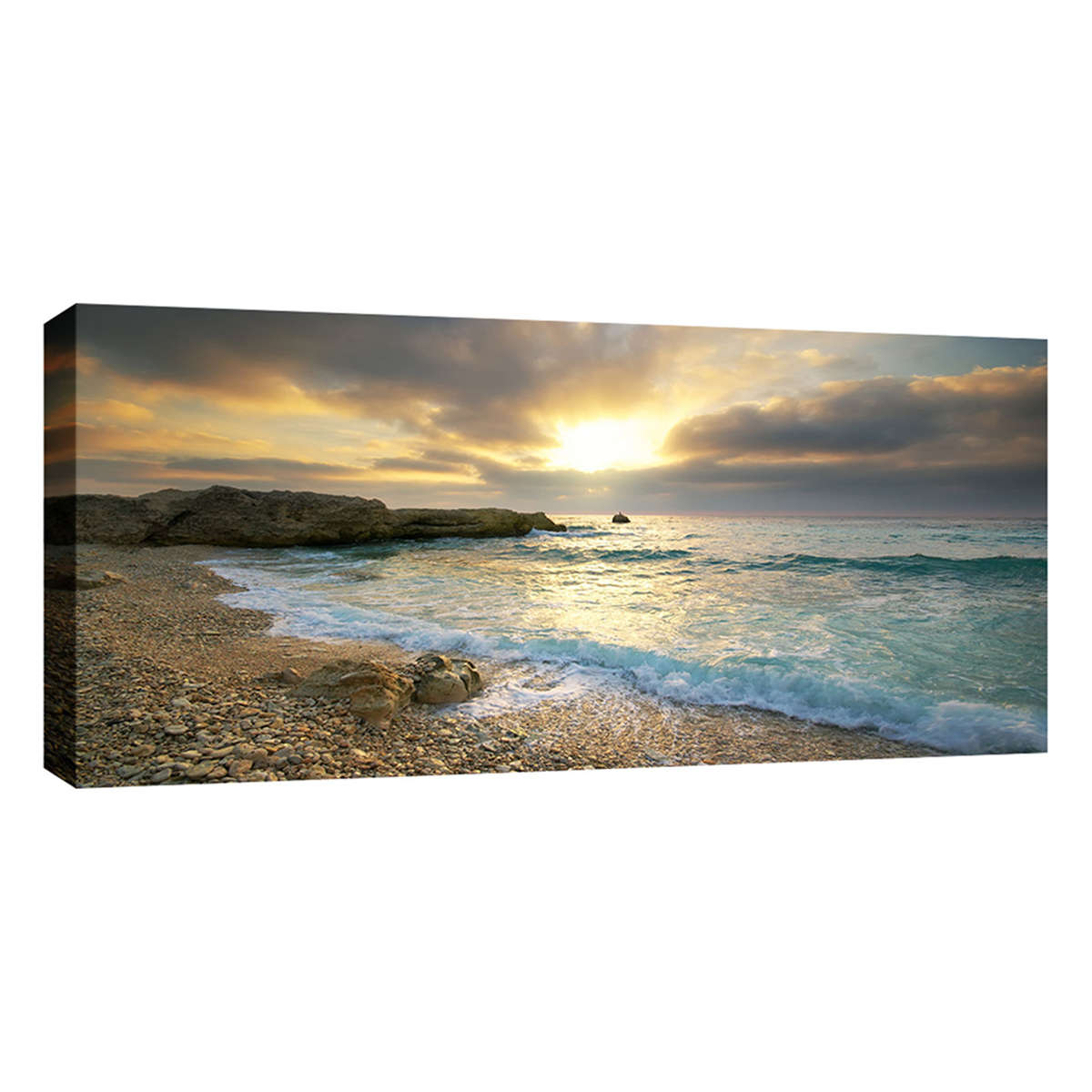Beach Canvas Print Ocean Wave Sunset Sea No Frame Paintings Art Wall