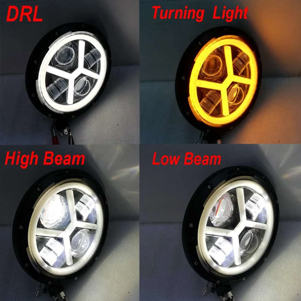 7`inch Waterproof Motorcycle Headlight Round LED Projector