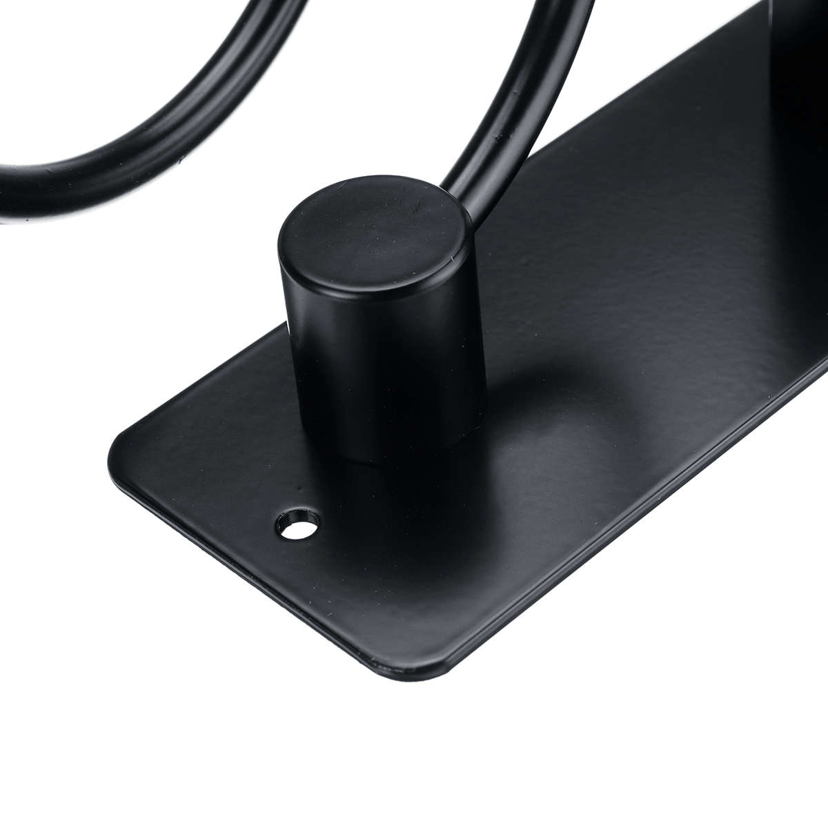 Wall Mounted Hair Dryer Holder Rack Bathroom Hair Straightener Shelf Storage Net (Color1 Black)