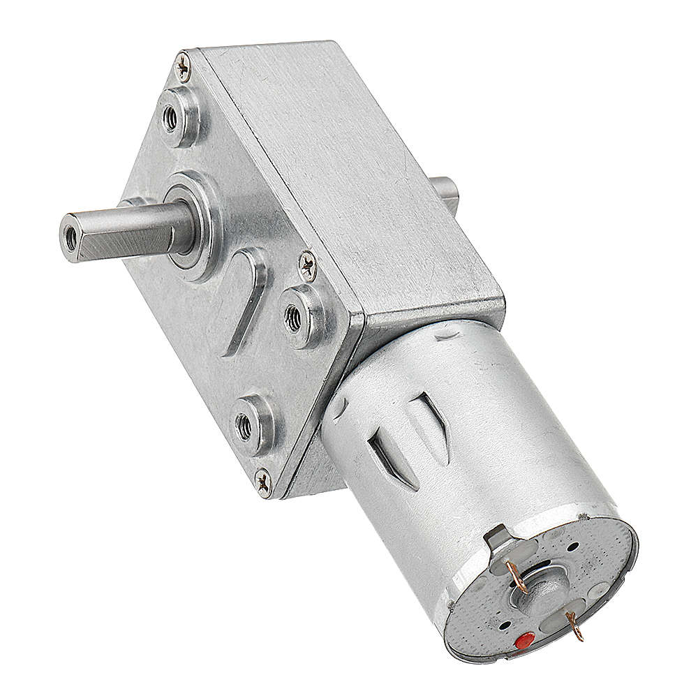 Machifit JGY-370 DC 6/12/24V 150RPM Double Shaft Worm Gear Motor Self-locking Reductio (Voltage 12V)