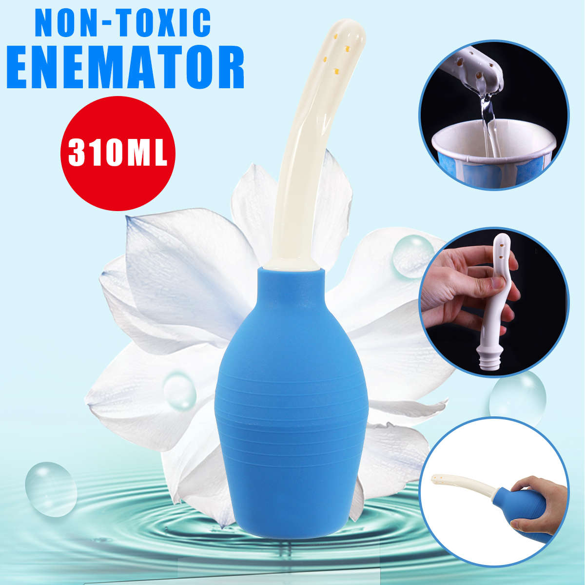 310ml Anal Vaginal Bulb Douche Colonic Irrigation Rubber Enema Rectal Syringe Cleaner