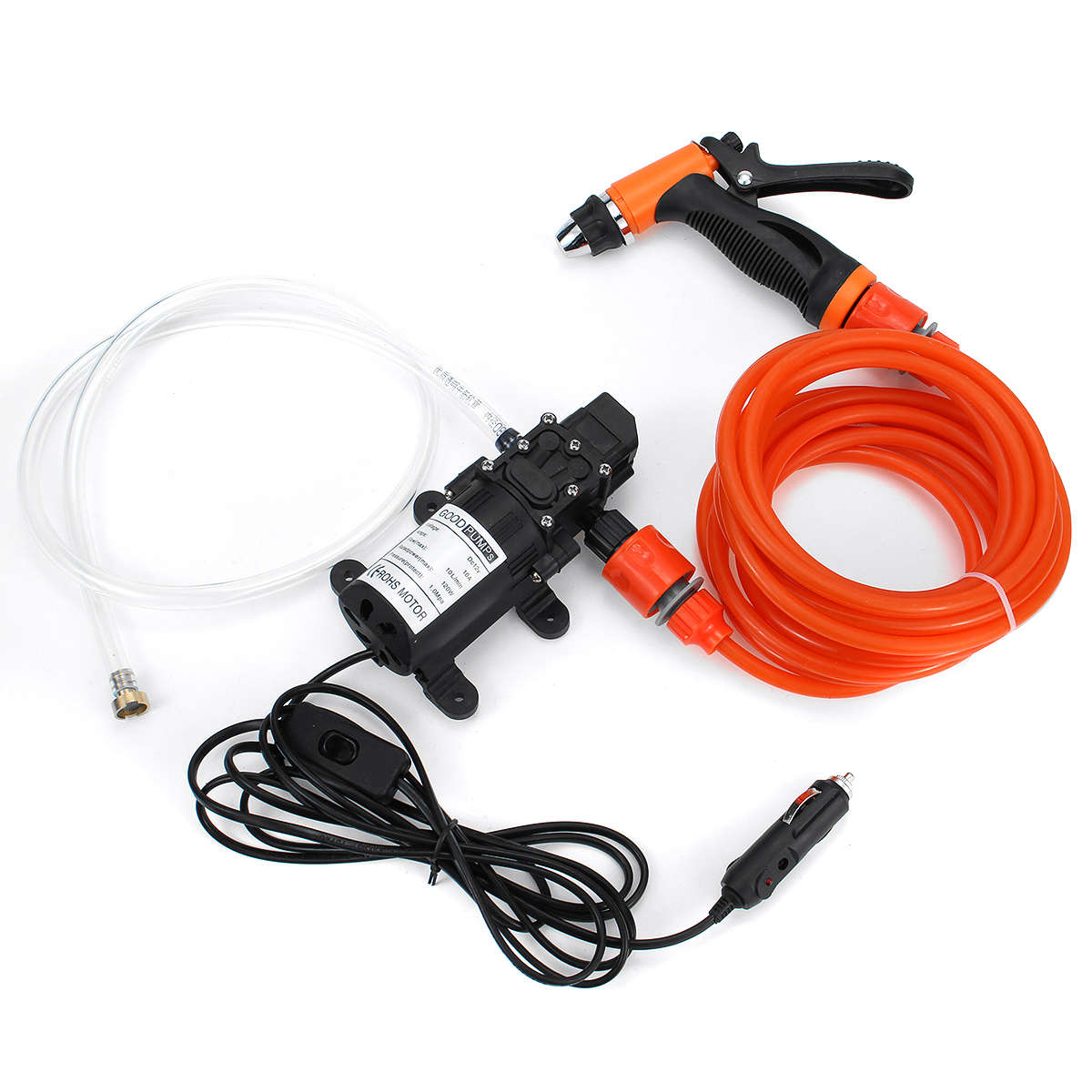 12V 200PSI High Pressure Diaphragm Self Priming Water Pump 10L/min 120W Car Was