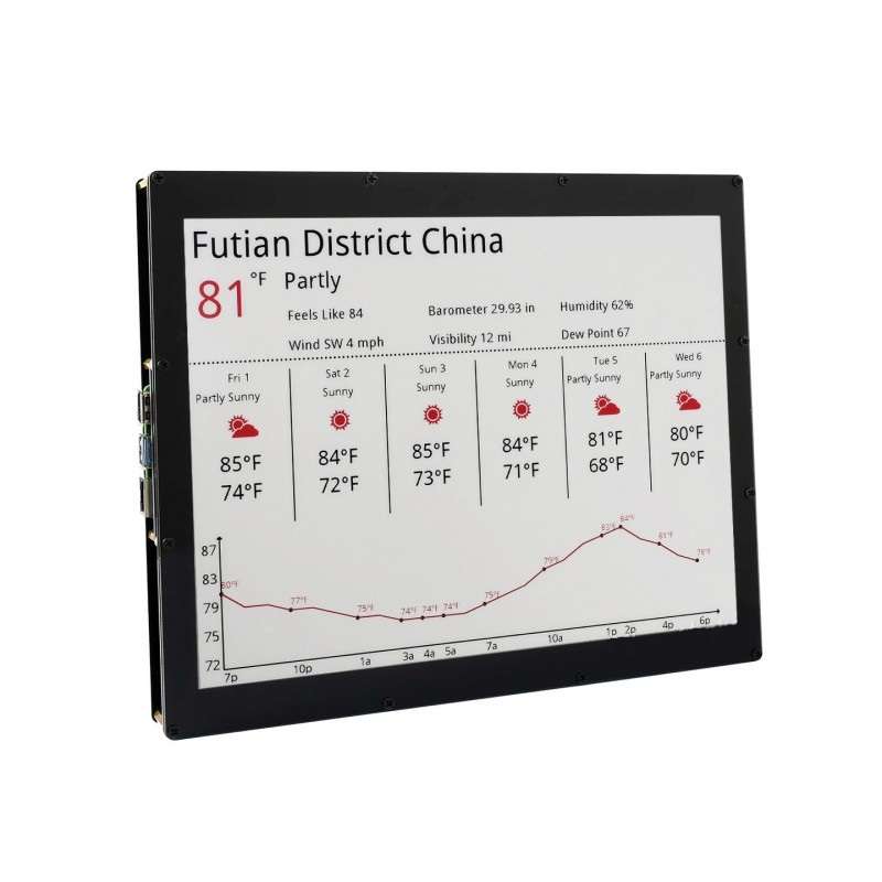 Waveshare 1304 X 984 12.48 Inch E-Paper Display Module E-Ink Screen Red/Black/White Three-Color