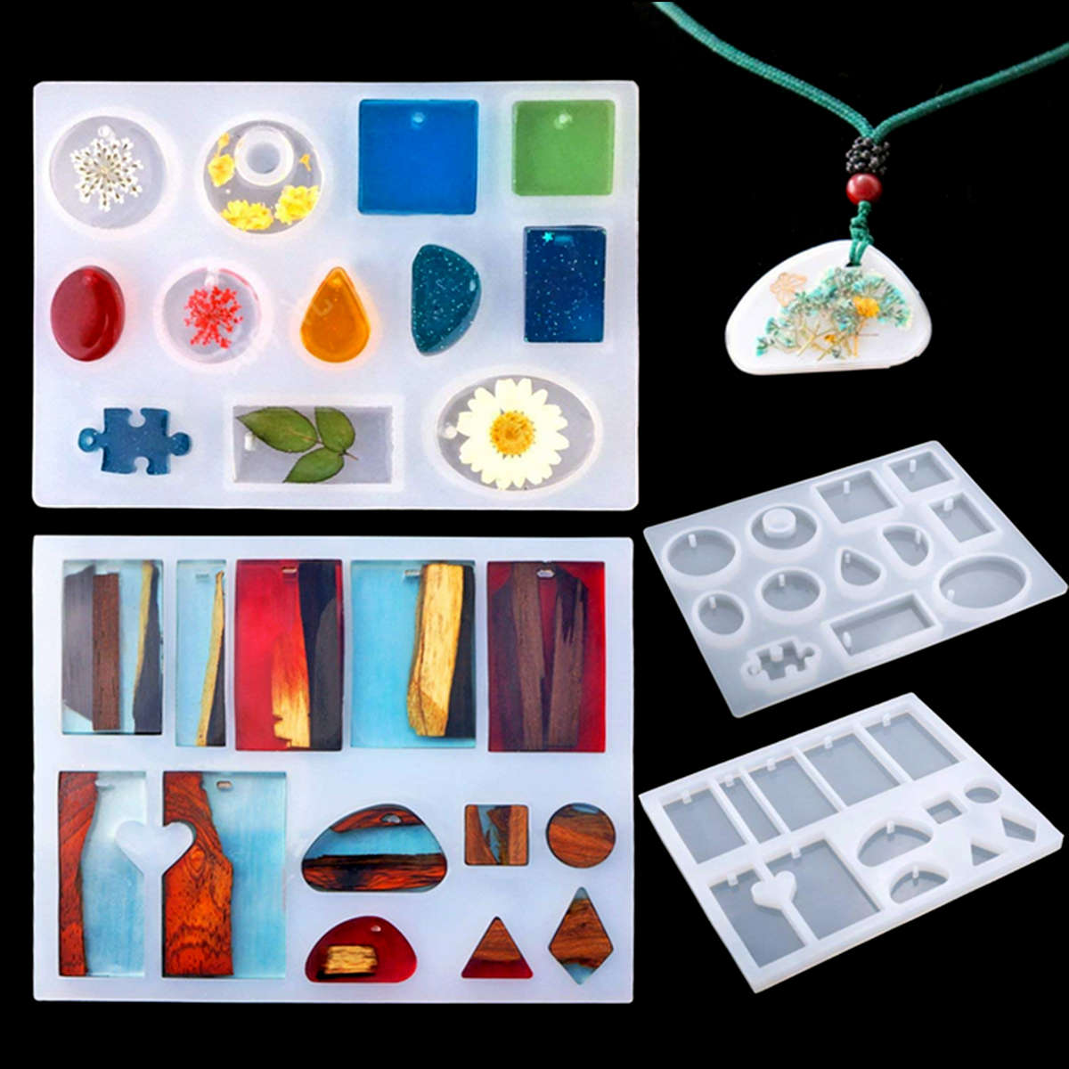 DIY Resin Casting Molds Silicone Jewelry Pendant Craft Making Mould