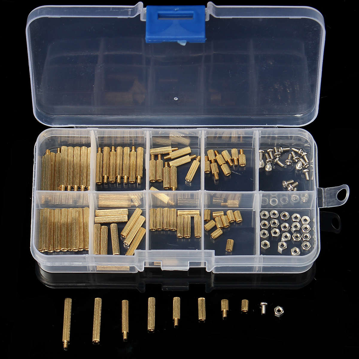 Suleve M2BT2 120Pcs M2 Brass Knurled Standoff Male Female Round Column Pillar Spacer for PCB Bo