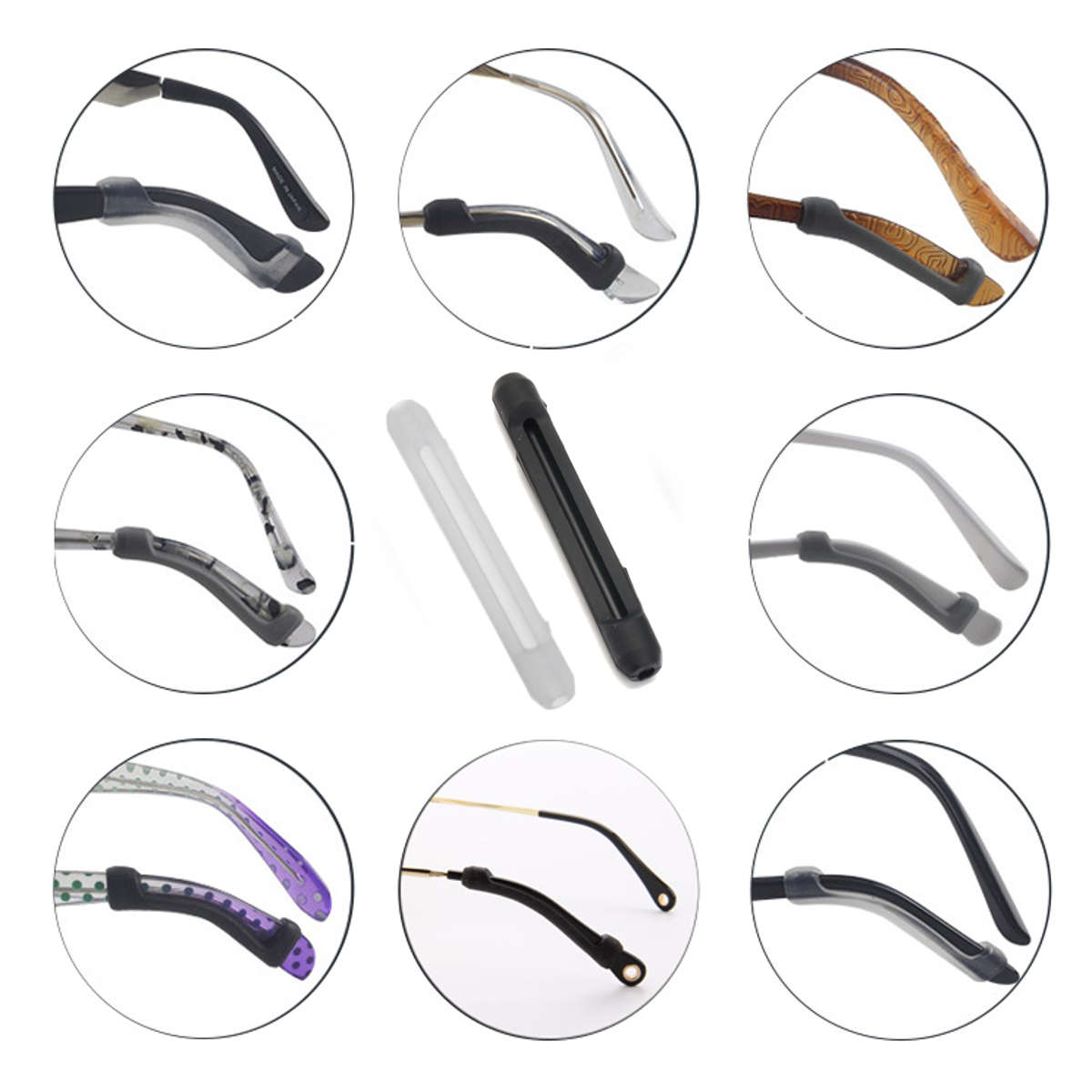 Comfortable Soft Silicone Anti Slip Ear-hooks for Glasses Eyeglasses Sunglasses