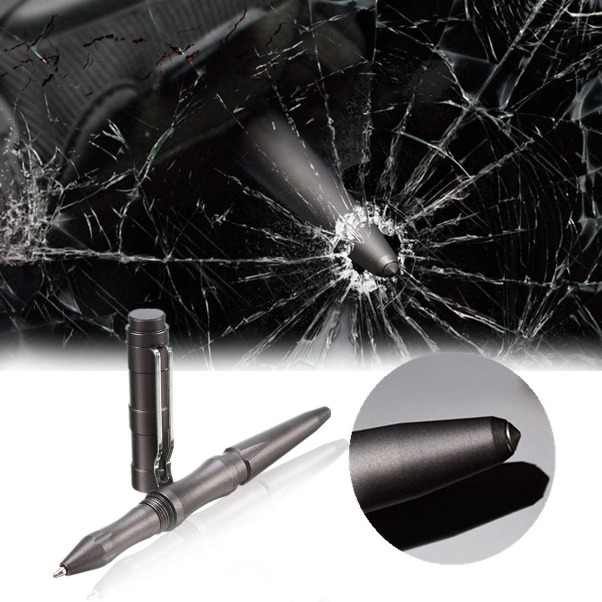 New Personal Safety Tactical Alloy Pen Pencil Tungsten Steel Head Glass Breaker