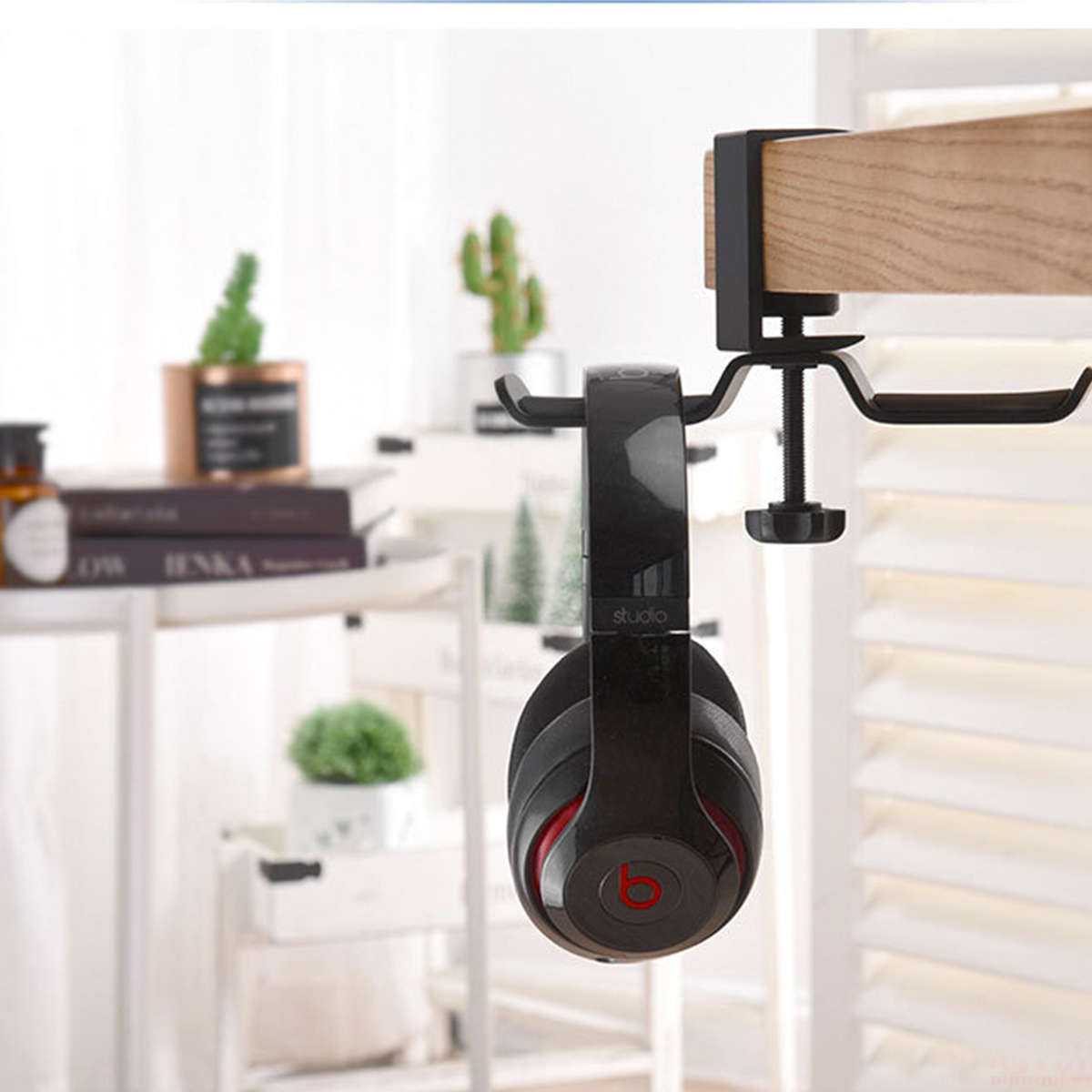 Universal Metal Dual Headphone Holder Head-mounted Earphone Bracket Hook