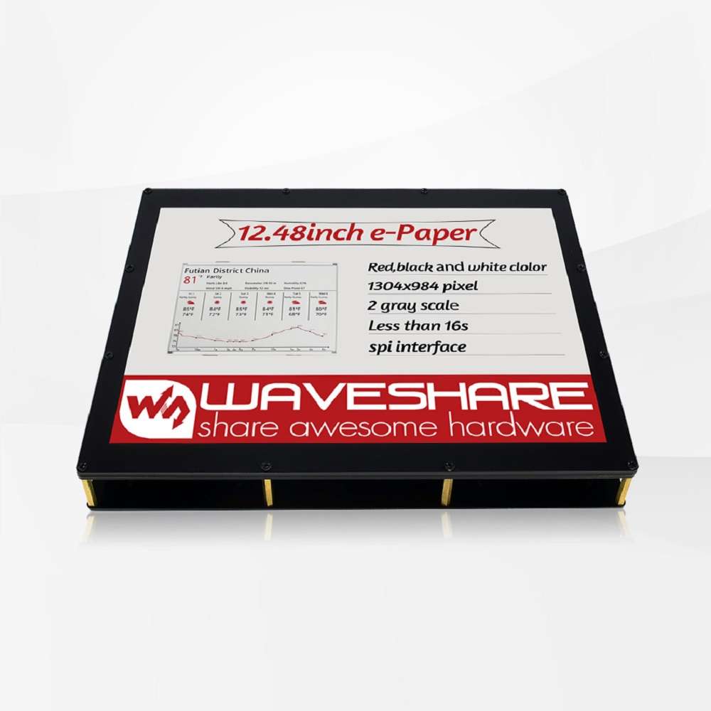 Waveshare 1304 X 984 12.48 Inch E-Paper Display Module E-Ink Screen Red/Black/White Three-Color