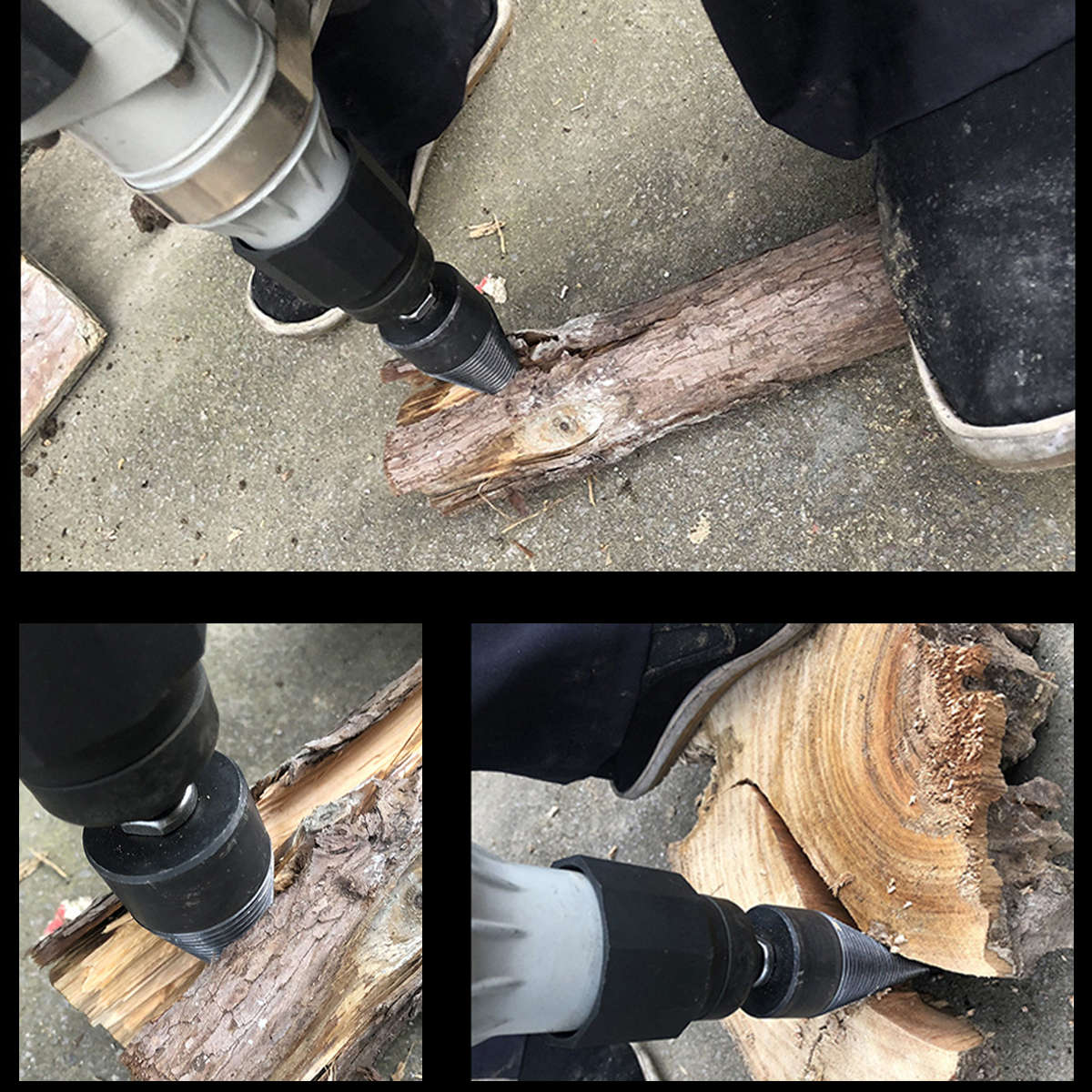 32mm Household Splitter Drill Bit L140mm Square Round Hex Shank Steel Kindling Firewood (Size #003)