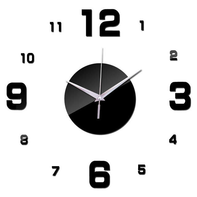 New Acrylic Mirror Clock Creative Diy Wall Clock Large Size Decorative Wall Clock Stereo Wall