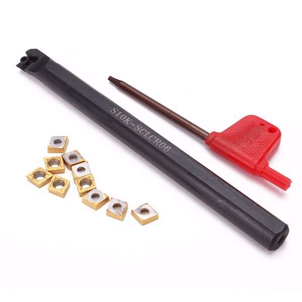 S10K-SCLCR06 Turning Tool Holder Lathe Boring Bar With 10pcs CCMT060204-HM