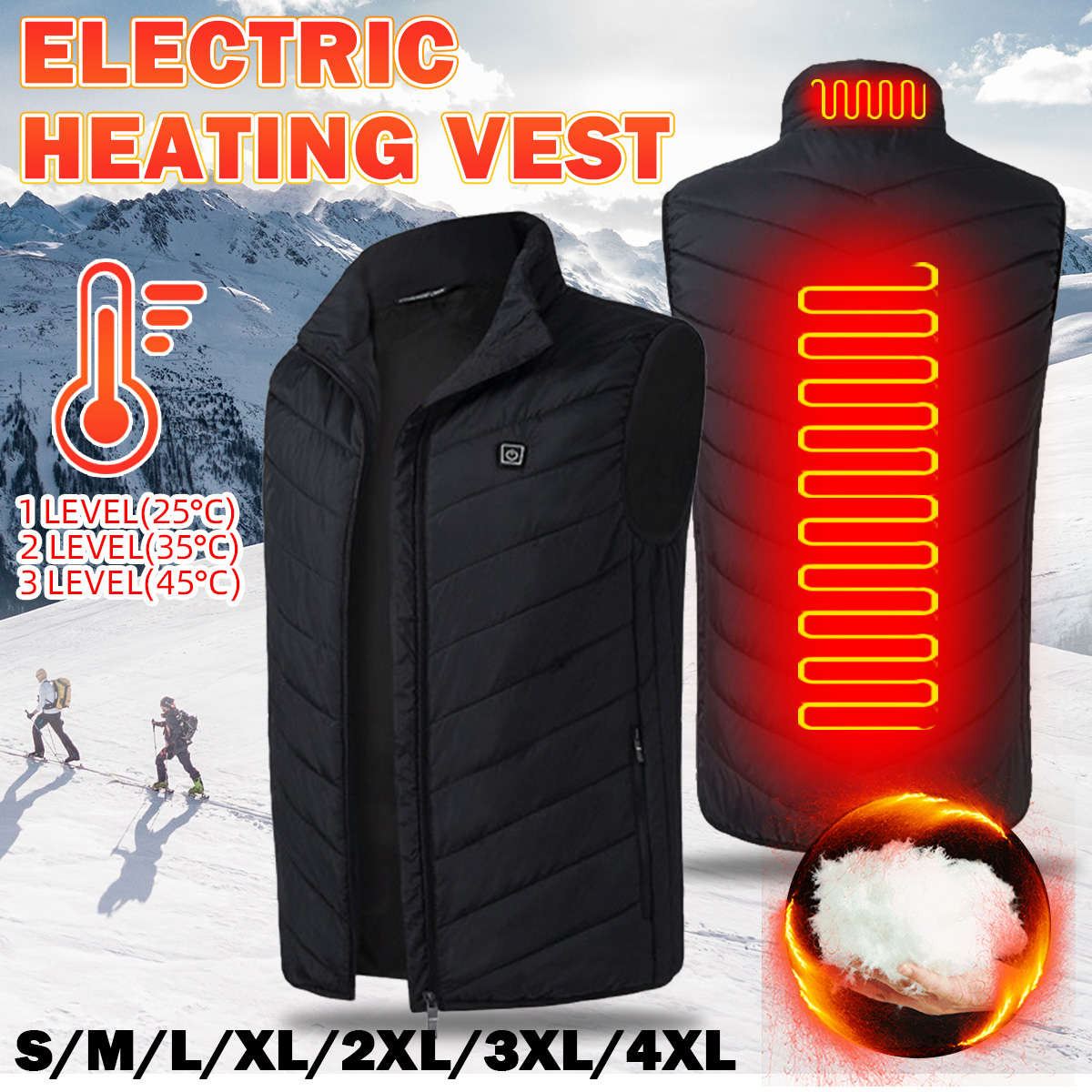 Bakeey Graphene Electric Heating Vest USB Safe Intelligent Constant Temperature