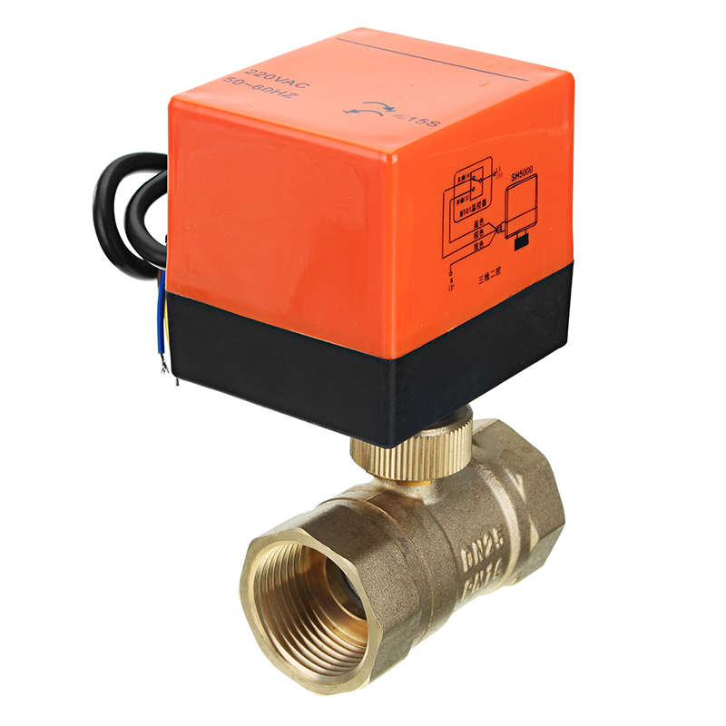 TMOK TK260 1/2 3/4" 1" 1-1/4" Motorized Electric Brass Ball Valves 3 Wire AC 220V Full Port Valve"