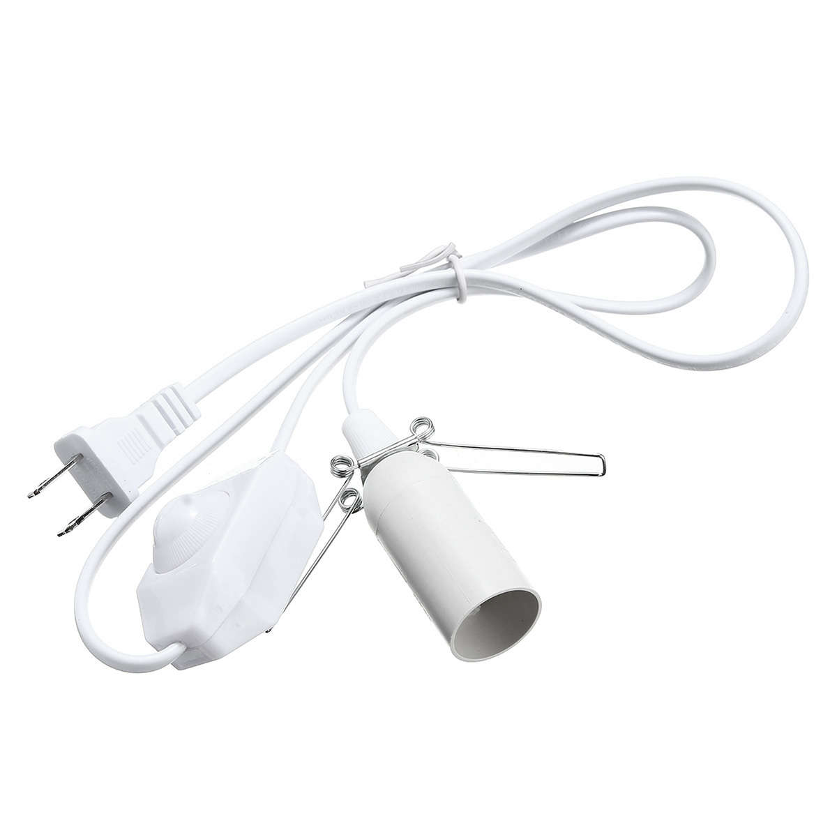 Himalayan Salt Lamp Black White E14 Light Bulb Electric Power Cord Holder Adapter Socket