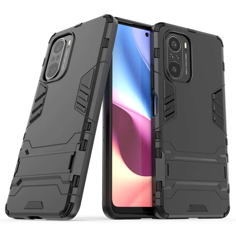 Bakeey for POCO F3 Global Version Case Armor with Bracket Shockproof PC Protect