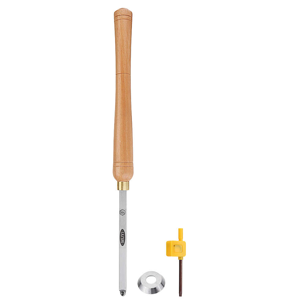 Lathe Wood Turning Tool Carbide Insert Cutter Tools Square Shank with Wood Handle Woodwork (Model D)