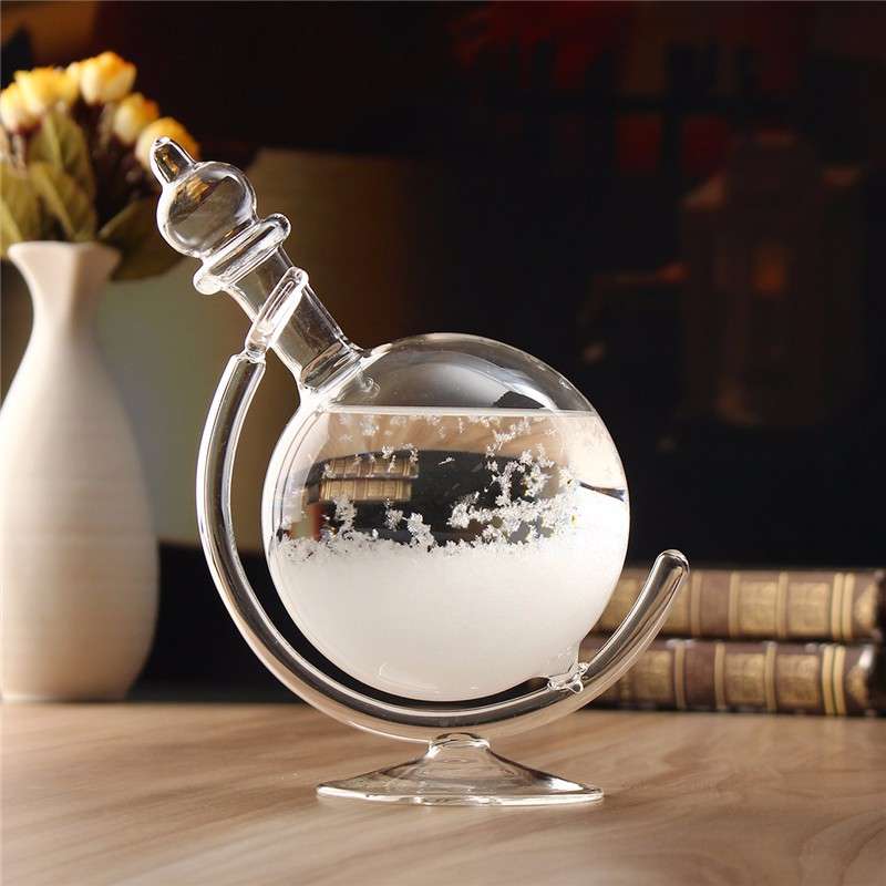 New Christmas Gift Weather Forecast Crystal Bottle Globe Storm Home Desk Decor W
