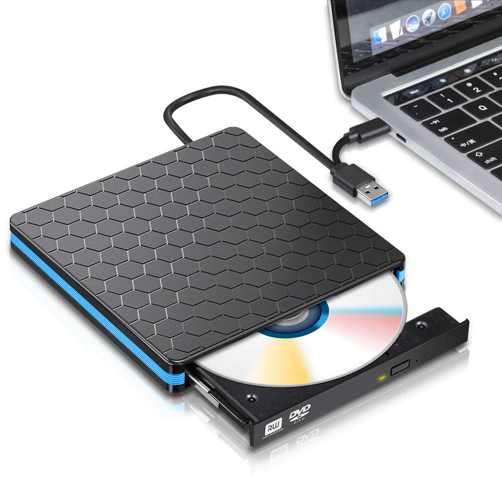 External Optical Drive USB 3.0 Type-C CD/DVD/VCD Burner Player Reader RW Drive for PC Windows XP/ 20