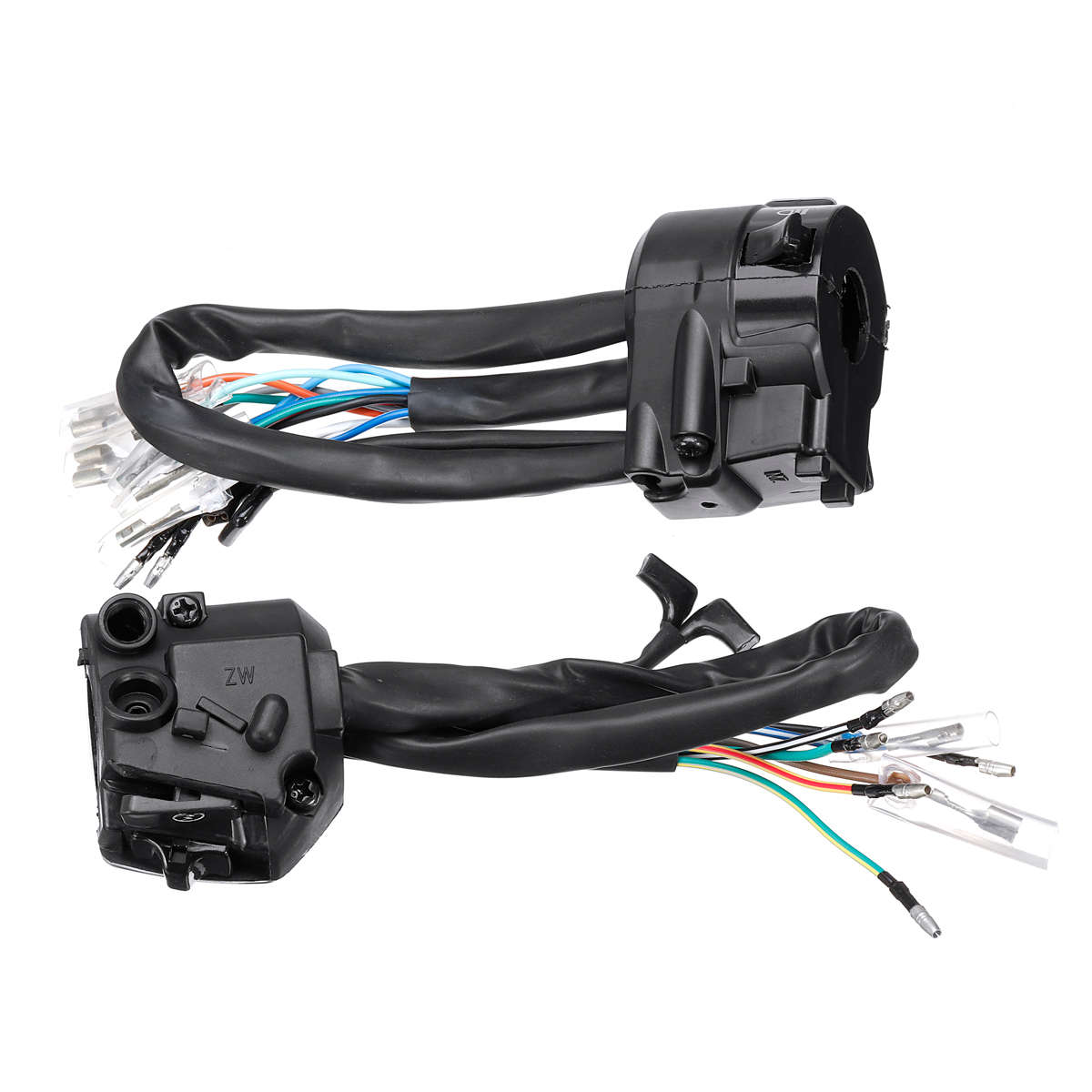12V Motorcycle 7/8 Handlebar Horn Turn Signal Headlight Electrical Start Switch Double Throttle"...