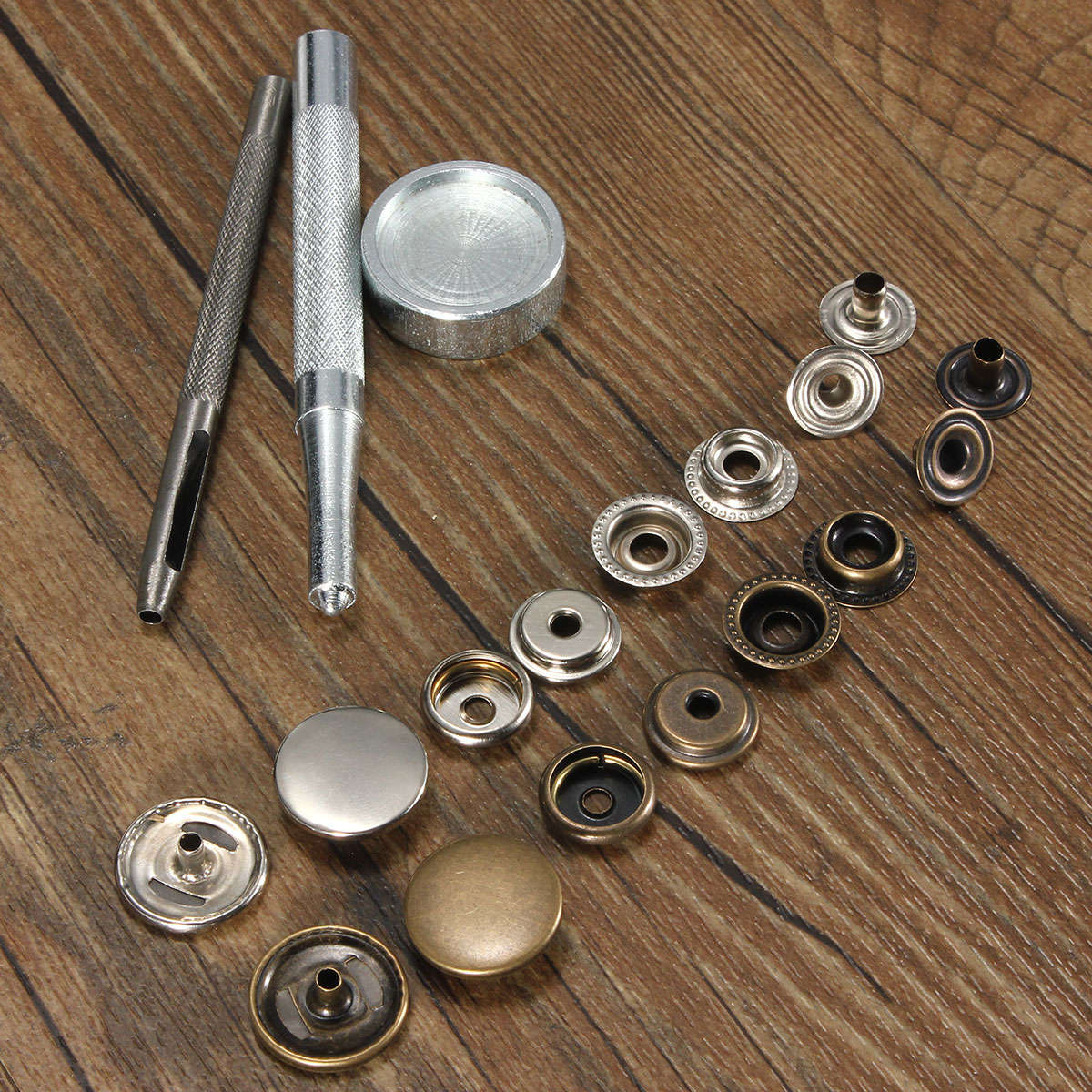 New 20pcs Press Stud Buttons Poppers Leather Craft with Fixings Tools Kit 201Tools