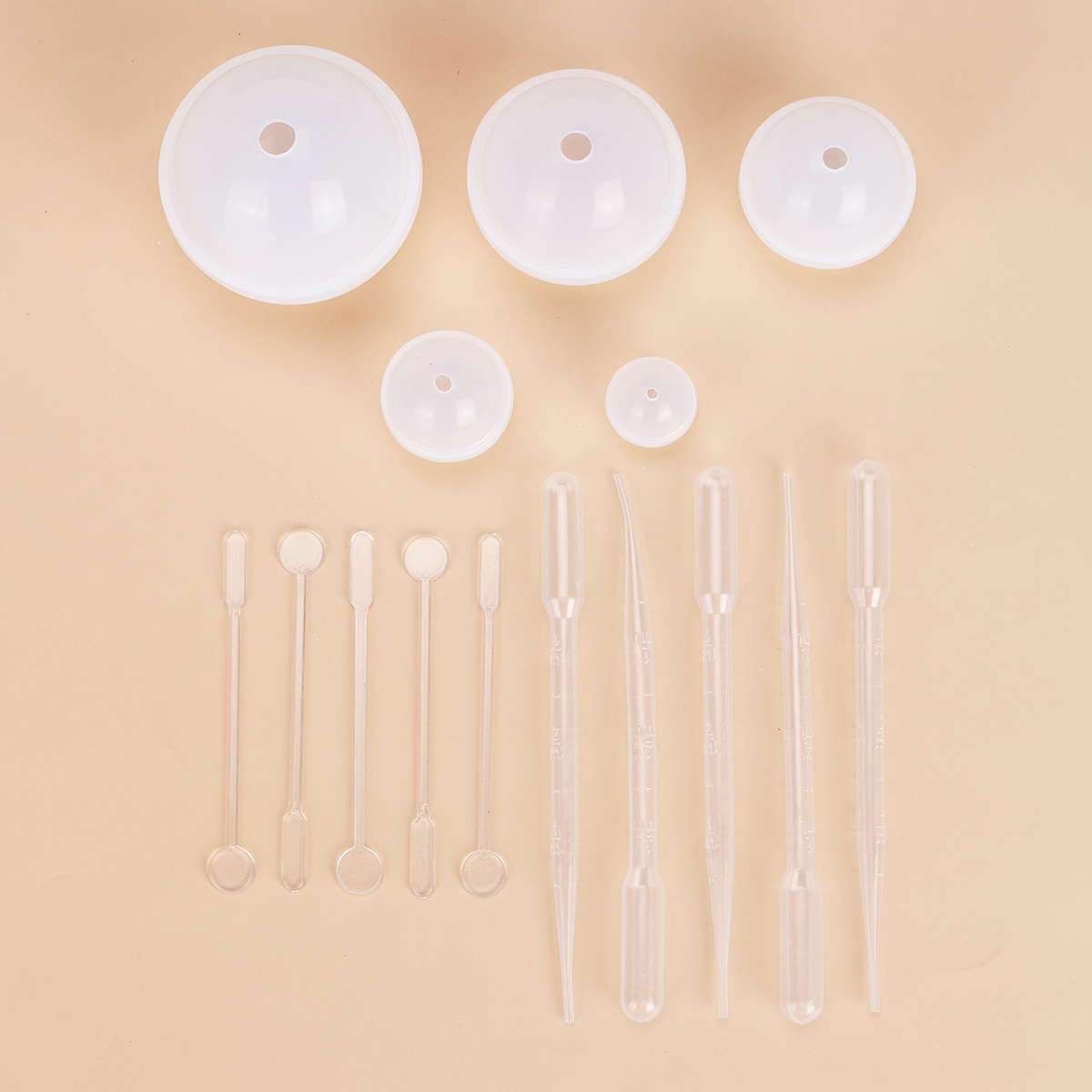15Pcs Sphere Silicone Epoxy Molds Round Ball Jewelry Candle Resin Mould Tools DIY