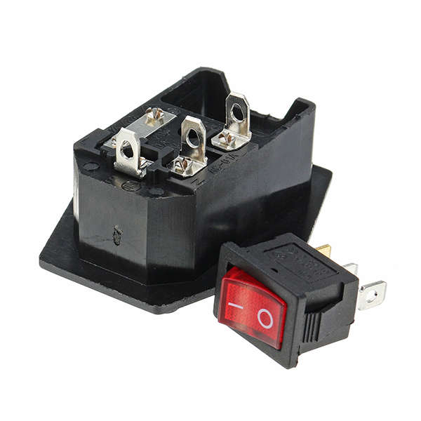 ON/OFF IO Switch Socket with Female Plug for Power Supply Cord Jamma Arcade Machine with Fuse
